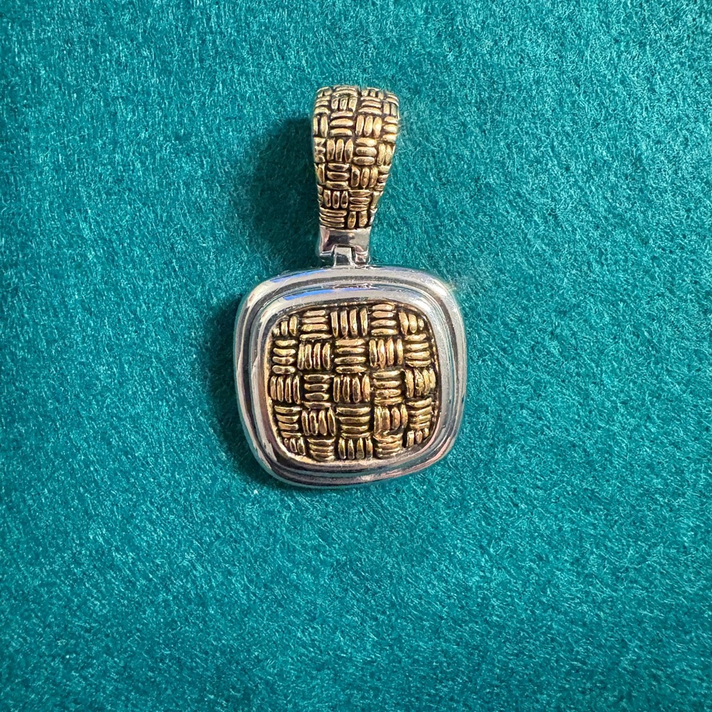 Elegant Gold and Silver Woven Brooch